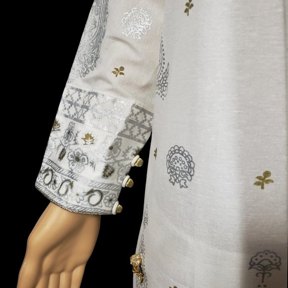 Almirah Junaid Jamshed Pakistani Fancy Ready-Made Long Kameez Pant Outfit XS/37 - Picture 9 of 14